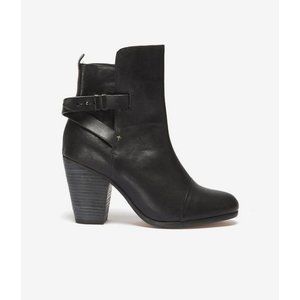 Rag & Bone Kinsey Leather Ankle Boot Black Size 38